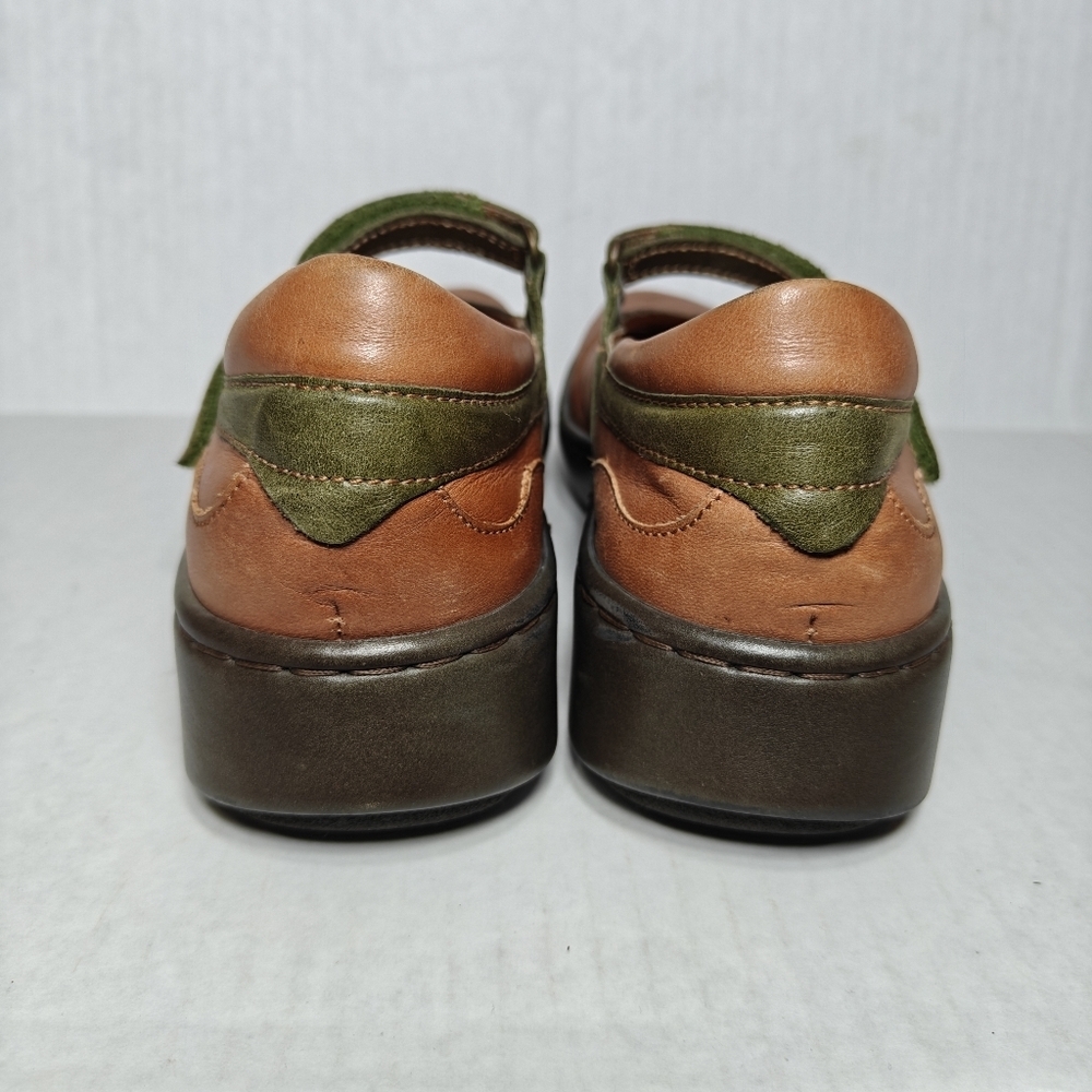 NAOT Minke Mary Jane Brown Olive Silver Leather Strap Women's Shoes Size 6 EU 37 - Picture 7 of 10